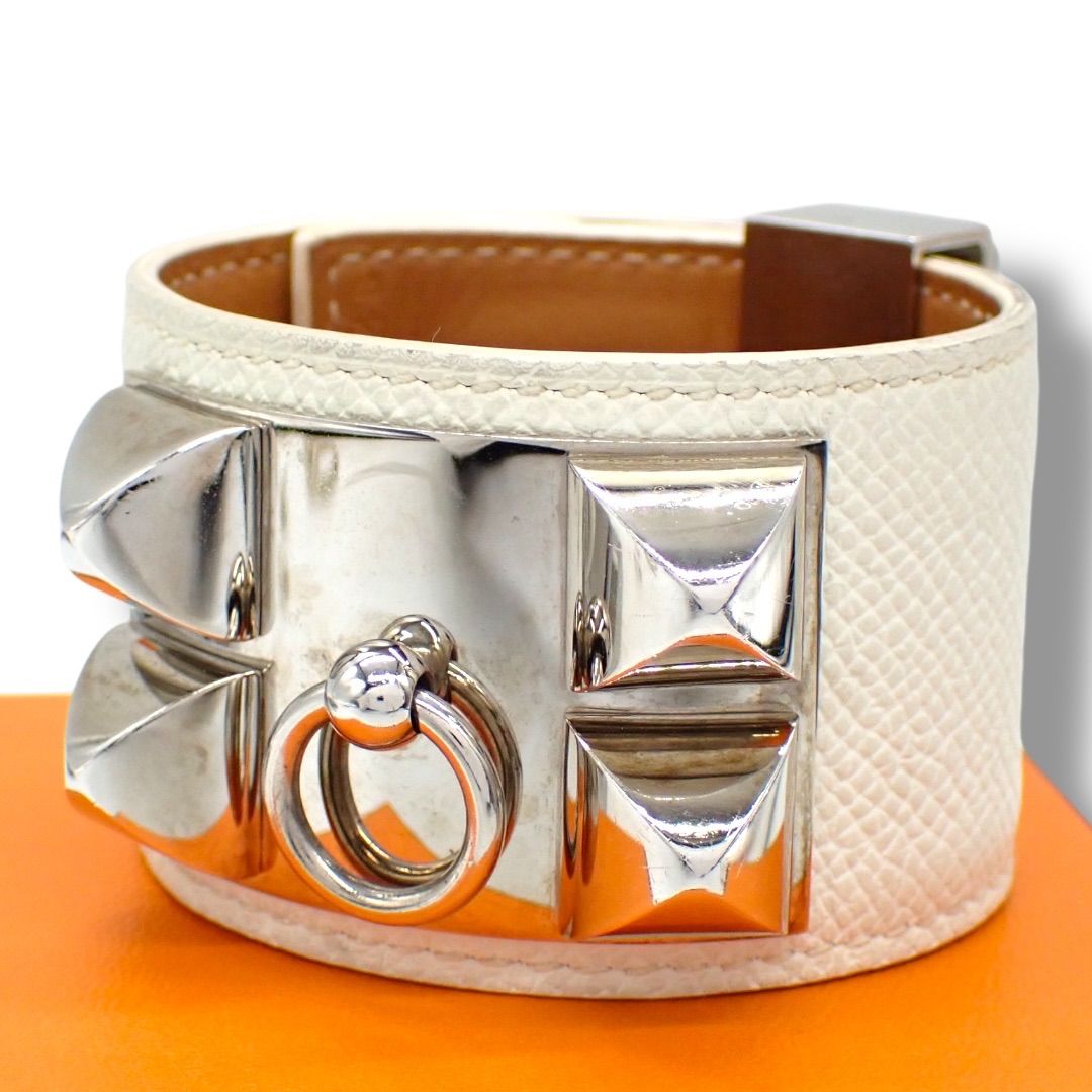 HERMES エルメス コリエドシアン ブレスレット バングル ホワイト