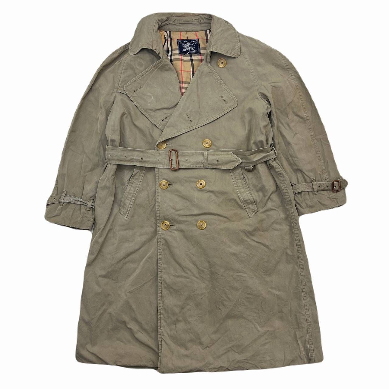 バーバリー メンズ トレンチコート メンズ L相当 カーキ ベージュ 裏