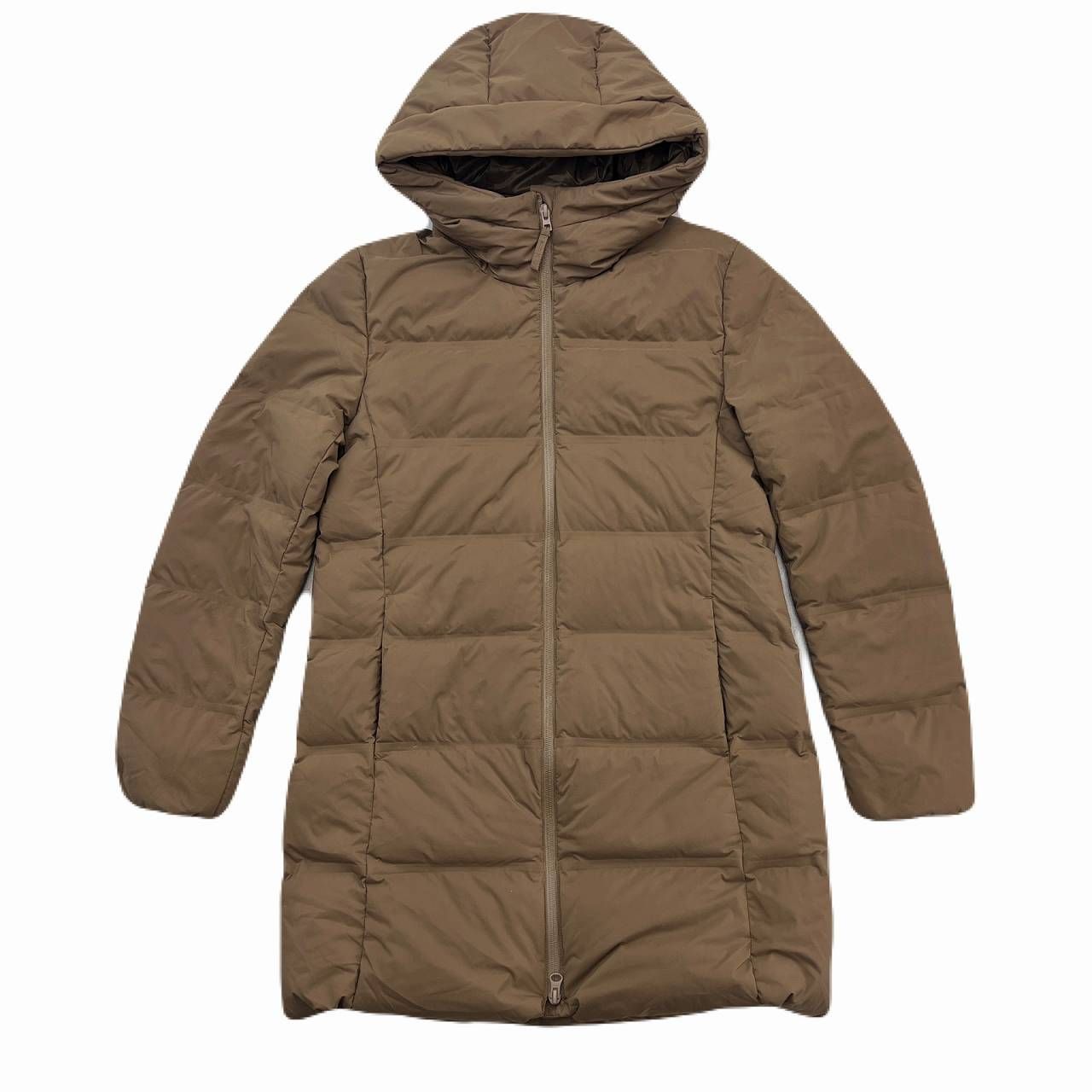 ユニクロ ダウンコート レディース M ブラウン ベージュ シームレス 