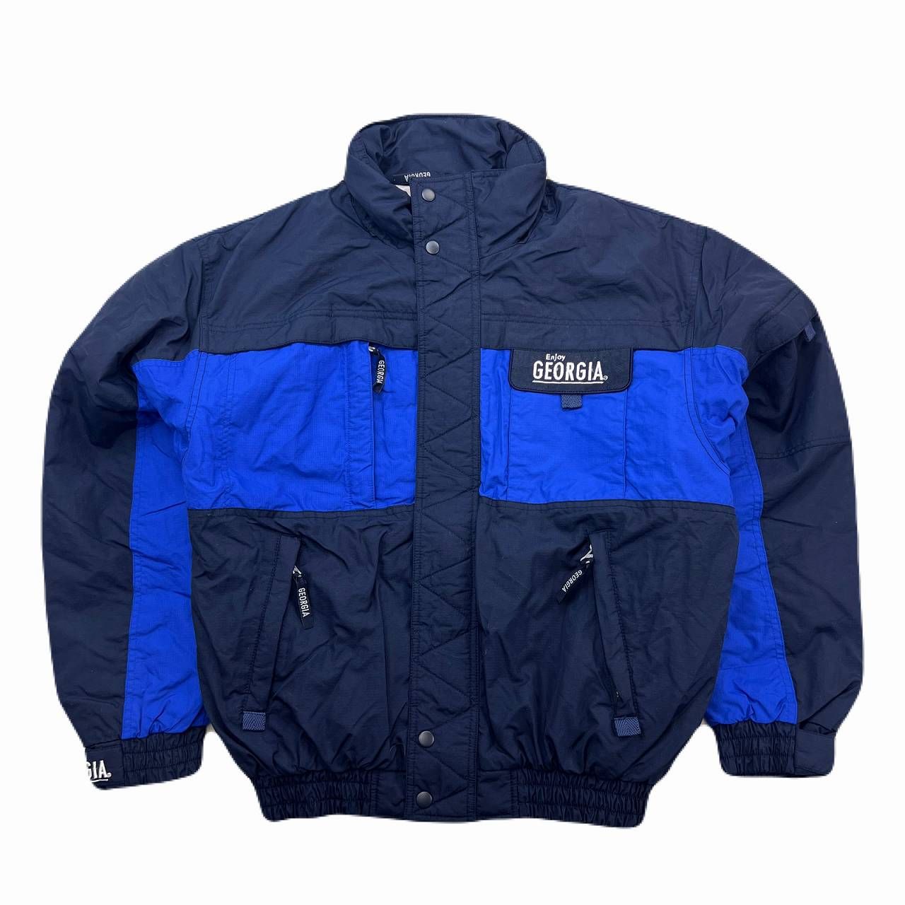 ジョージア ナイロンジャケット メンズ フリーサイズ XL相当 ネイビー