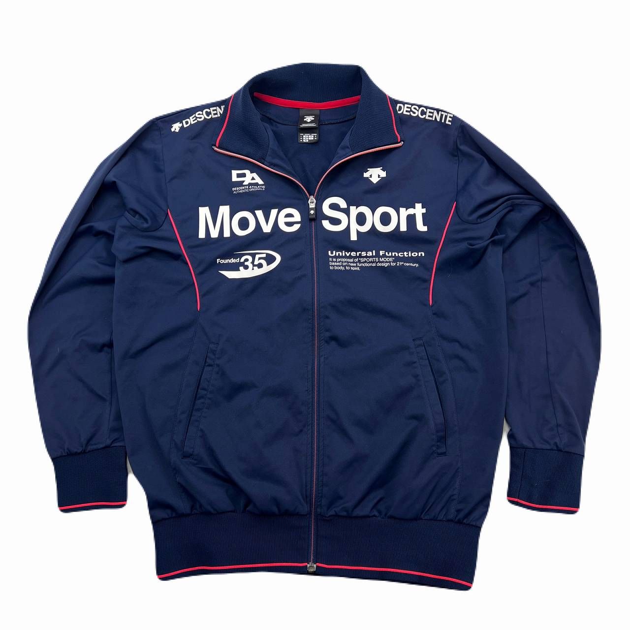 MOVE SPORT フルジップジャケット ネイビー デサント トラックジャケット メンズ L ネイビー ジャージトップ 紺色