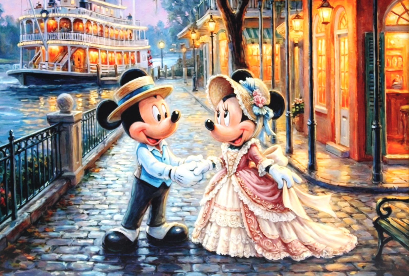 ディズニー「ミッキー&ミニー/ポートオーリンズ リゾート」額縁2種選択 ディズニー「ミッキー&ミニー/ポートオーリンズ リゾート」額縁2種選択