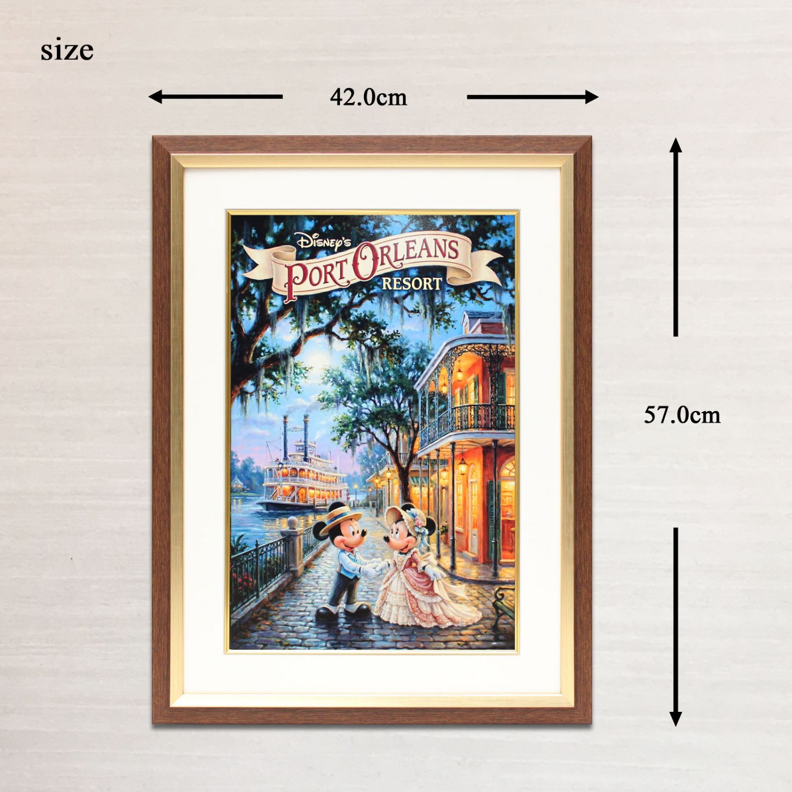 ディズニー「ミッキー&ミニー/ポートオーリンズ リゾート」額縁2種選択