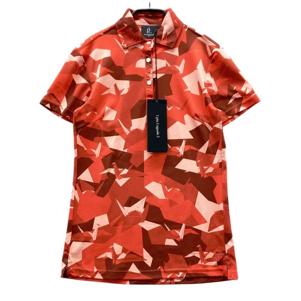 サイズ：1 1PIU1UGUALE3 GOLF GST004 半袖ポロシャツ 総柄 レッド系