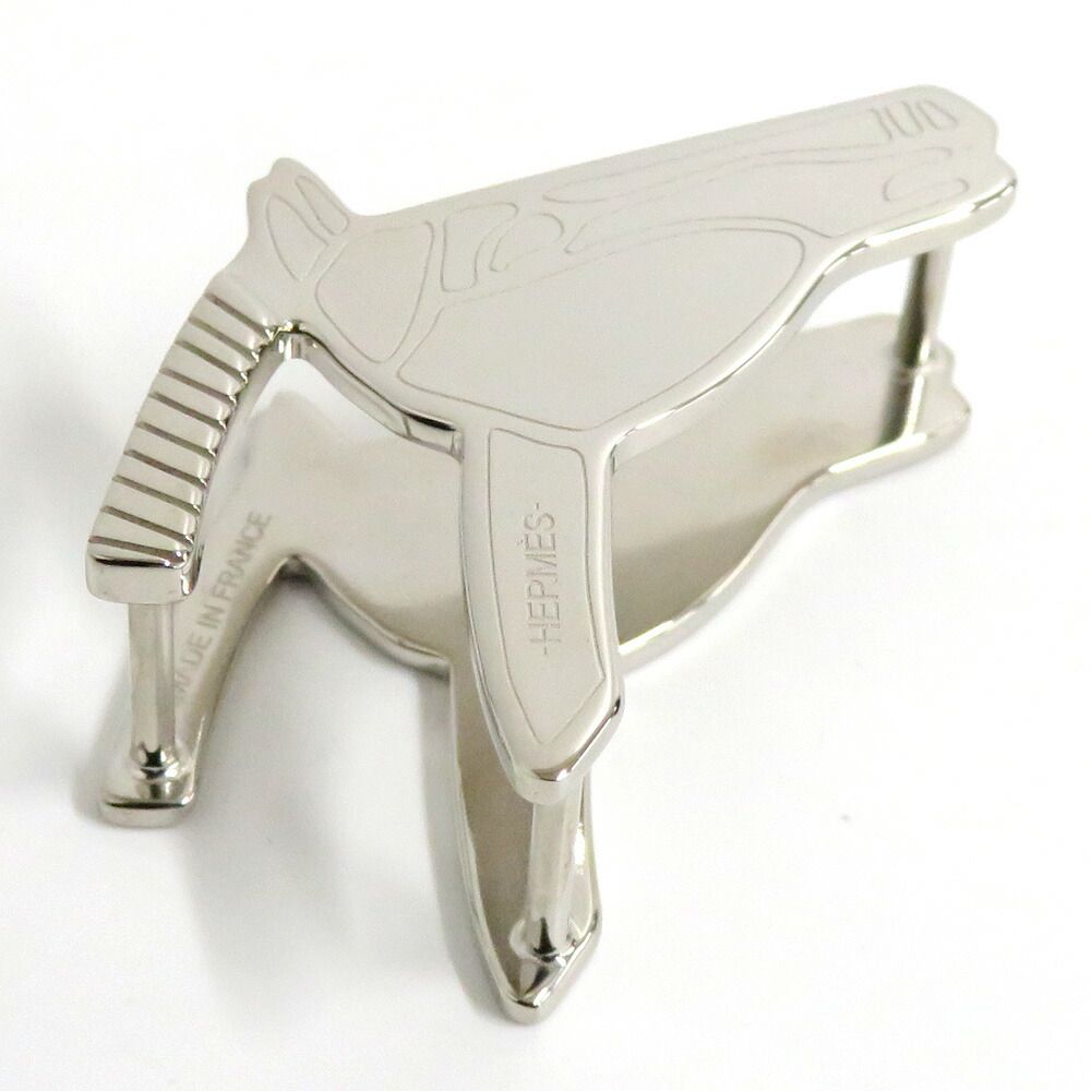 名古屋】エルメス カドリージュ シルバー 馬 スカーフリング ツイリー