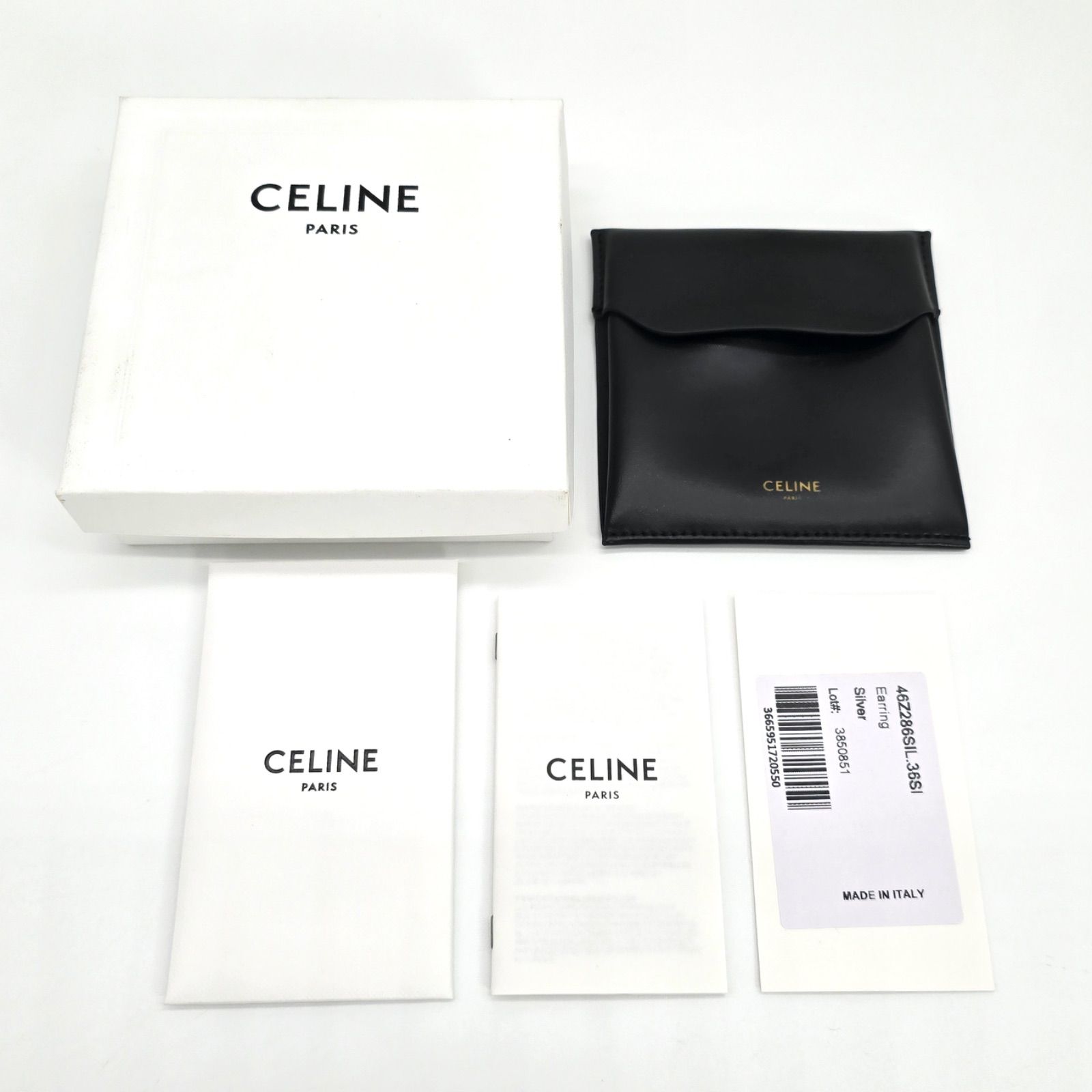 CELINE セリーヌ ボルト ピアス 片耳 スターリングシルバー SV925 箱