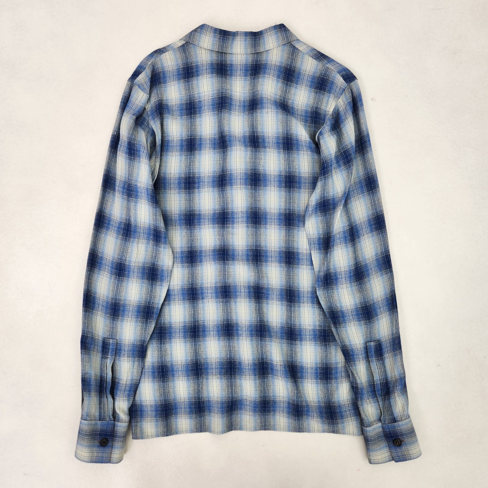 美品 SAINT LAURENT PARIS 長袖シャツ 2014aw レーヨン チェックシャツ