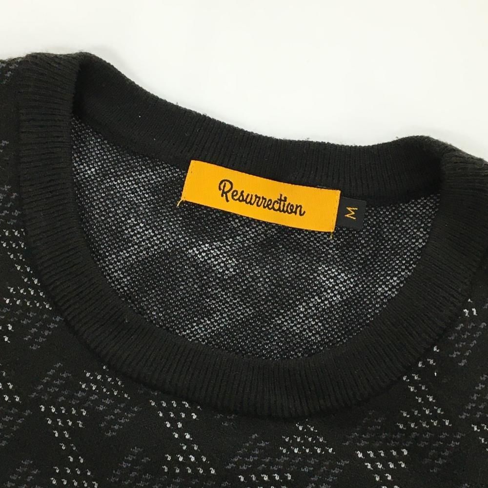 レザレクション セーター 黒×白 総柄 ニット レディース M ゴルフ