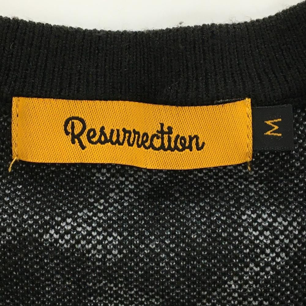 レザレクション セーター 黒×白 総柄 ニット レディース M ゴルフ