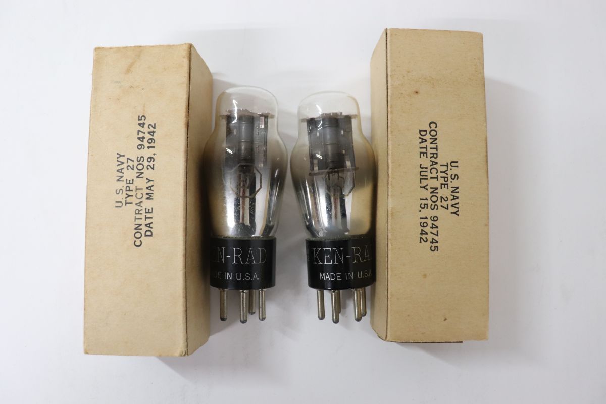 Ken-Rad ケンラッド 27 U.S.NAVY TYPE27 Vacuumtube 真空管 2本 /0
