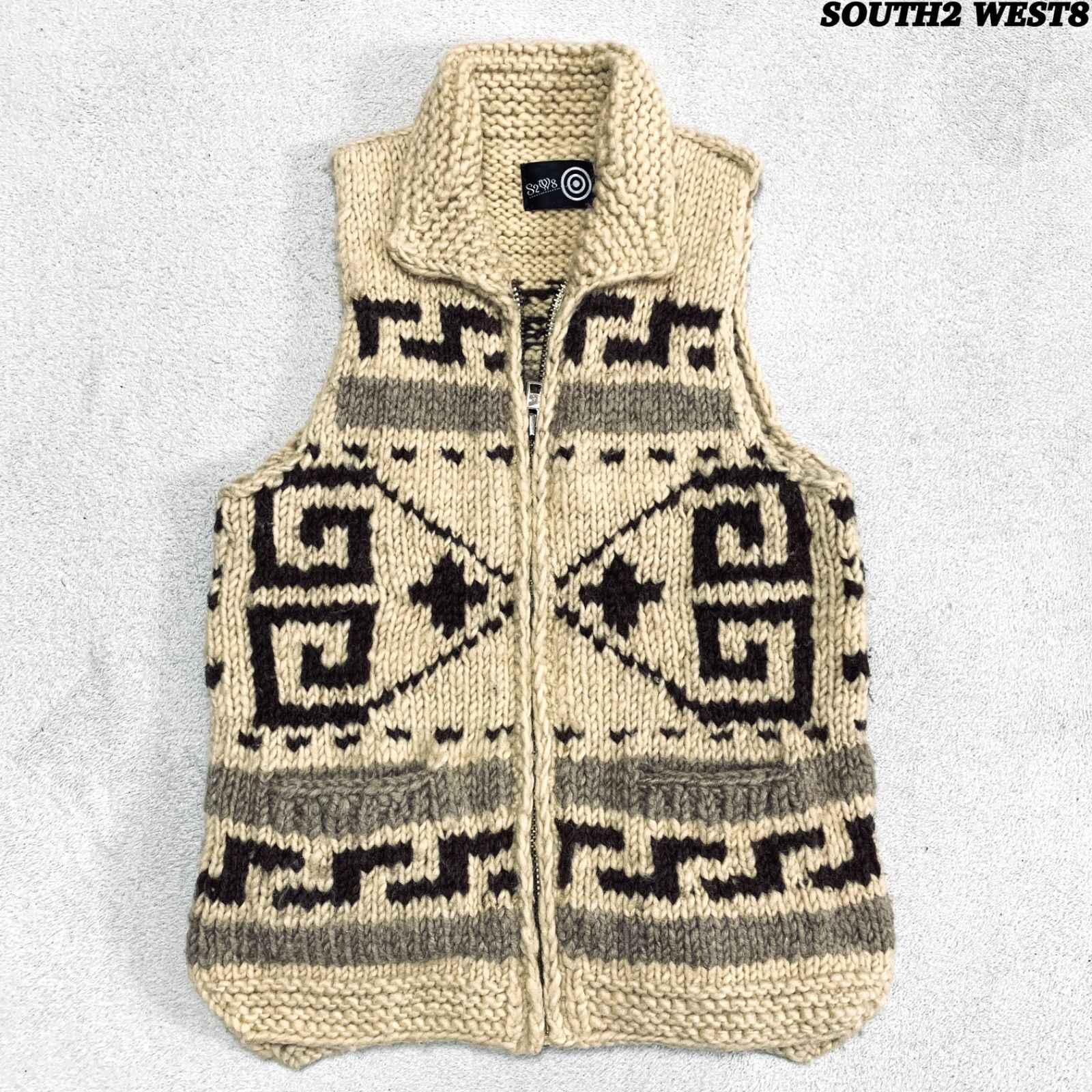 South2 West8 サウスツーウエストエイト カウチンベスト SOUTH2 WEST8 × CANADIAN SWEATER カウチンベスト ハンドニット ジップ