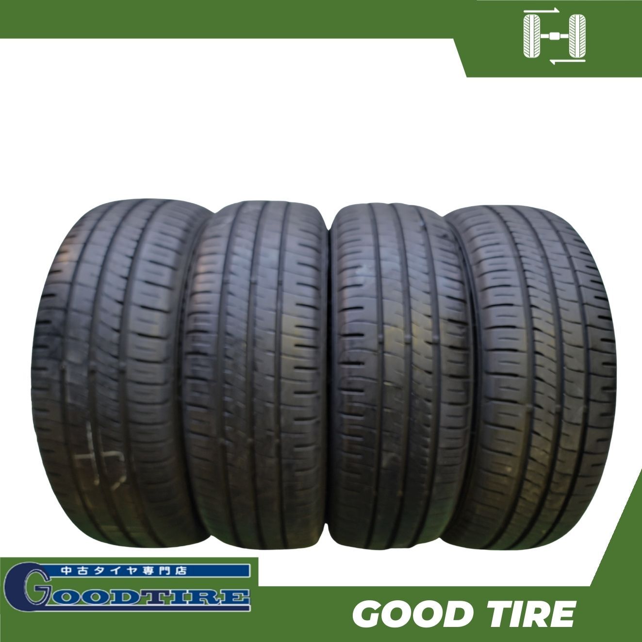 185/55R16 ダンロップ ENASAVE EC204 2020年製 4本 夏用 7.5分山 中古
