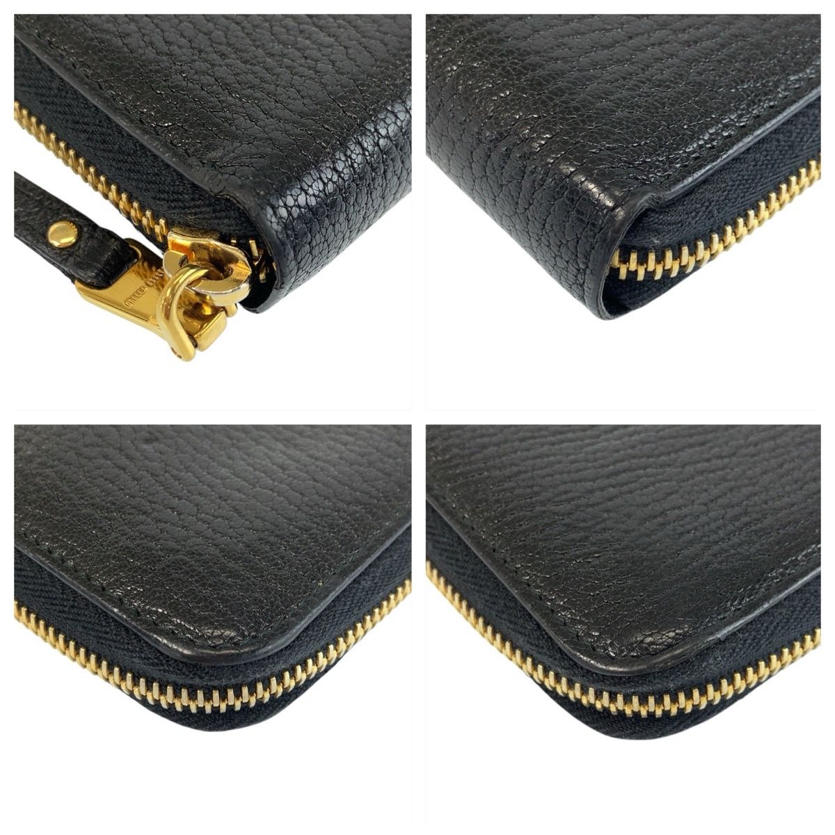 MIUMIU ミュウミュウ ブラック ゴールド金具 レザー 長財布 ロング