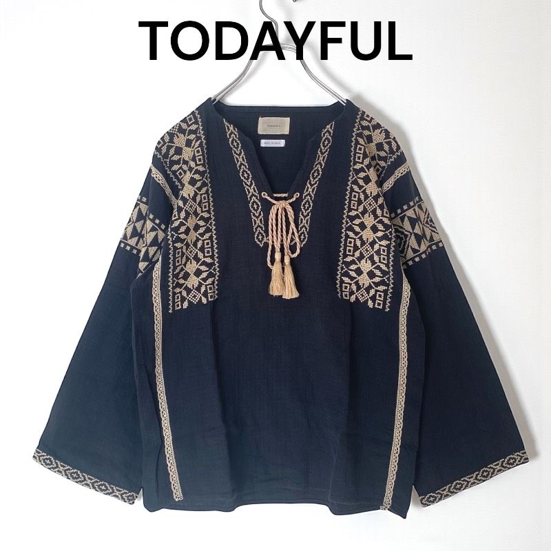 TODAYFUL トゥデイフル 刺繍 ボタニカル エスニック コットンブラウス