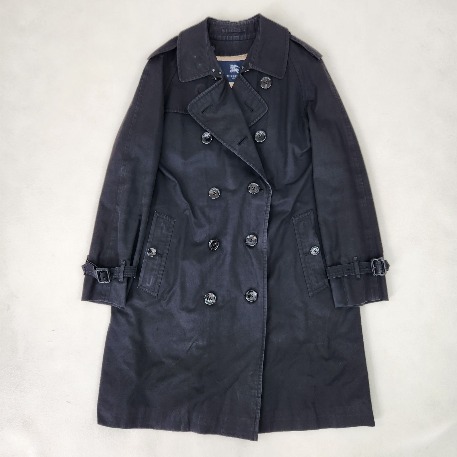 バーバリーロンドン ダブル ライナー付 トレンチコート L相当 ブラック BURBERRY LONDON トレンチコート バーバリーロンドン ライナー付
