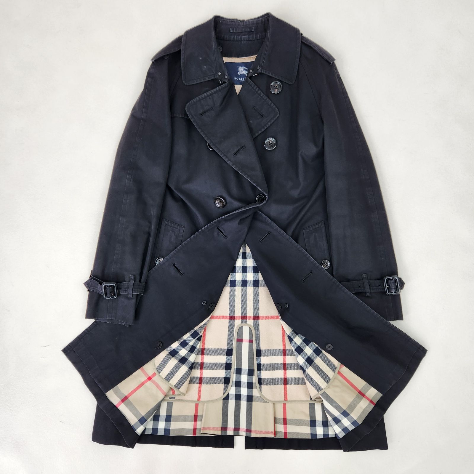 バーバリーロンドン ダブル ライナー付 トレンチコート L相当 ブラック 楽天市場】BURBERRY バーバリー トレンチコート Kensington Long