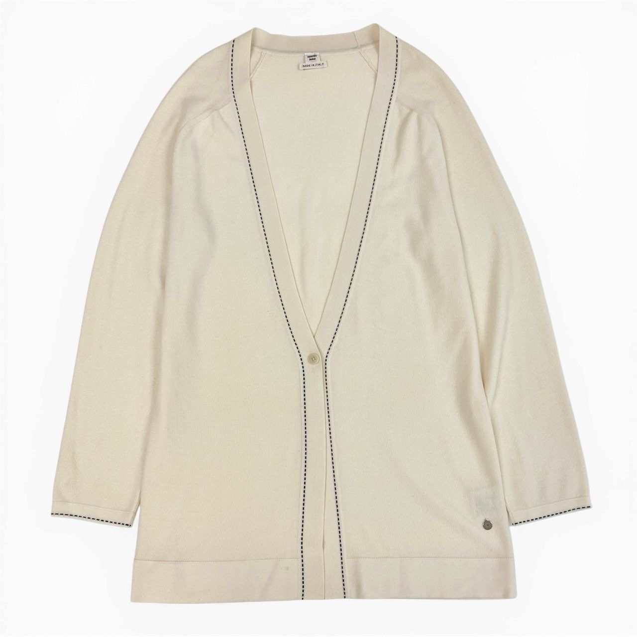 33a26 HERMES エルメス ニットセーター カーディガン トップス ロゴ  