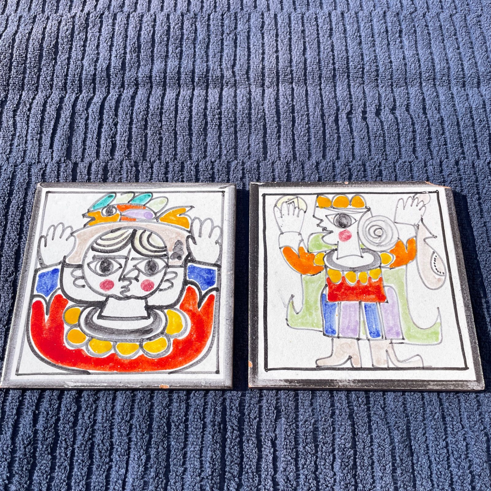 デシモーネ De Simone イタリア シチリア陶器 タイル 飾り絵 15cm