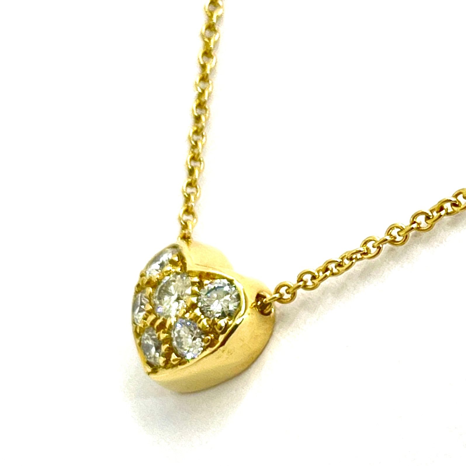 TIFFANY&Co. / ティファニー ハート パヴェ ダイヤネックレス 750YG 