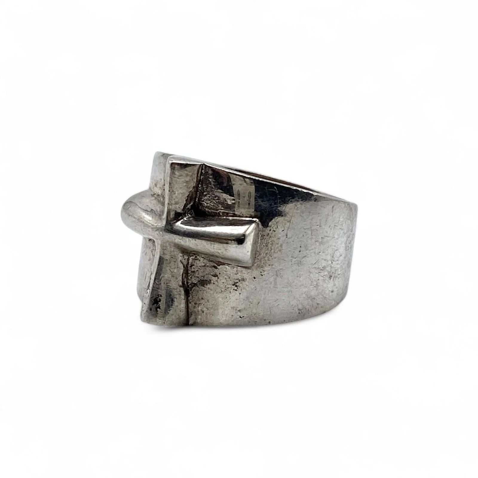 圧巻の迫力】ビッグクロス 十字架 Silver 925 刻印 90s Vintage Ring