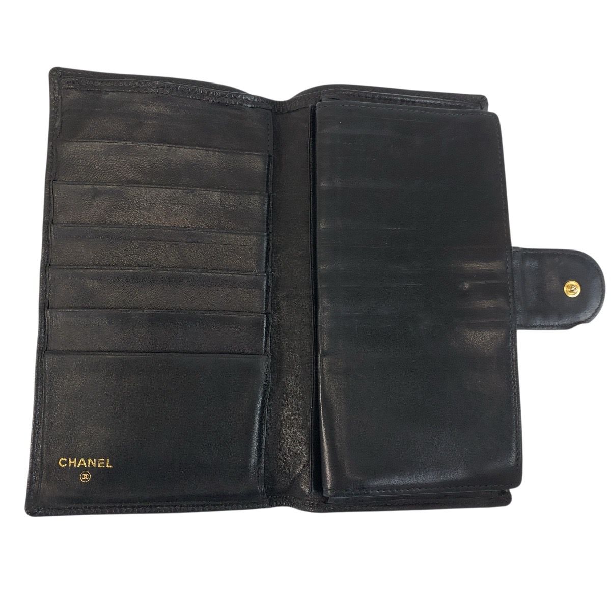 値下げ　CHANEL 長財布　ビコローレ　ヴィンテージ CHANEL シャネル ヴィンテージ ビコローレ ココマーク ブラック 黒
