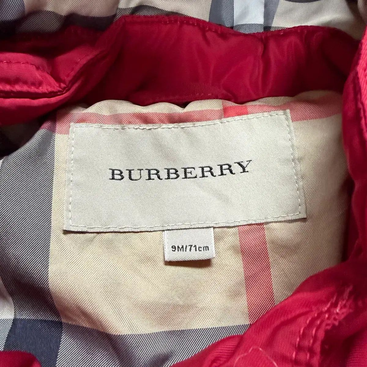 9M)バーバリー ベイビー レッド ダックダウン ダウン - メルカリ