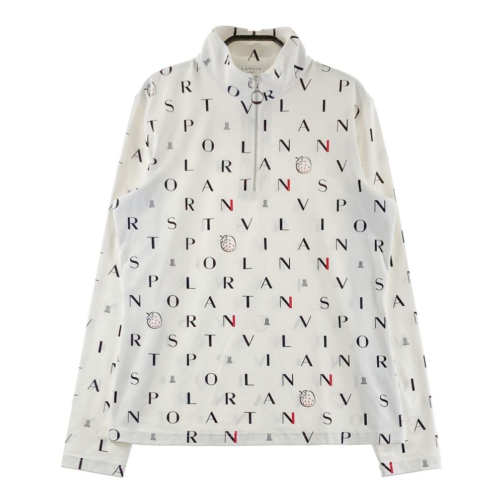 LANVIN ゴルフウェア ホワイト ハーフジップ トップス38サイズ サイズ：38 LANVIN SPORT ランバン スポール ハーフジップ 長袖Tシャツ