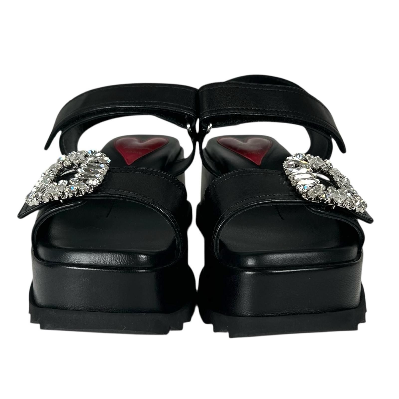 美品 Roger Vivier ロジェヴィヴィエ サンダル ブラック レディース 22 ラインストーン【古着】【中古】 美品 Roger Vivier ロジェヴィヴィエ サンダル ブラック レディース 22