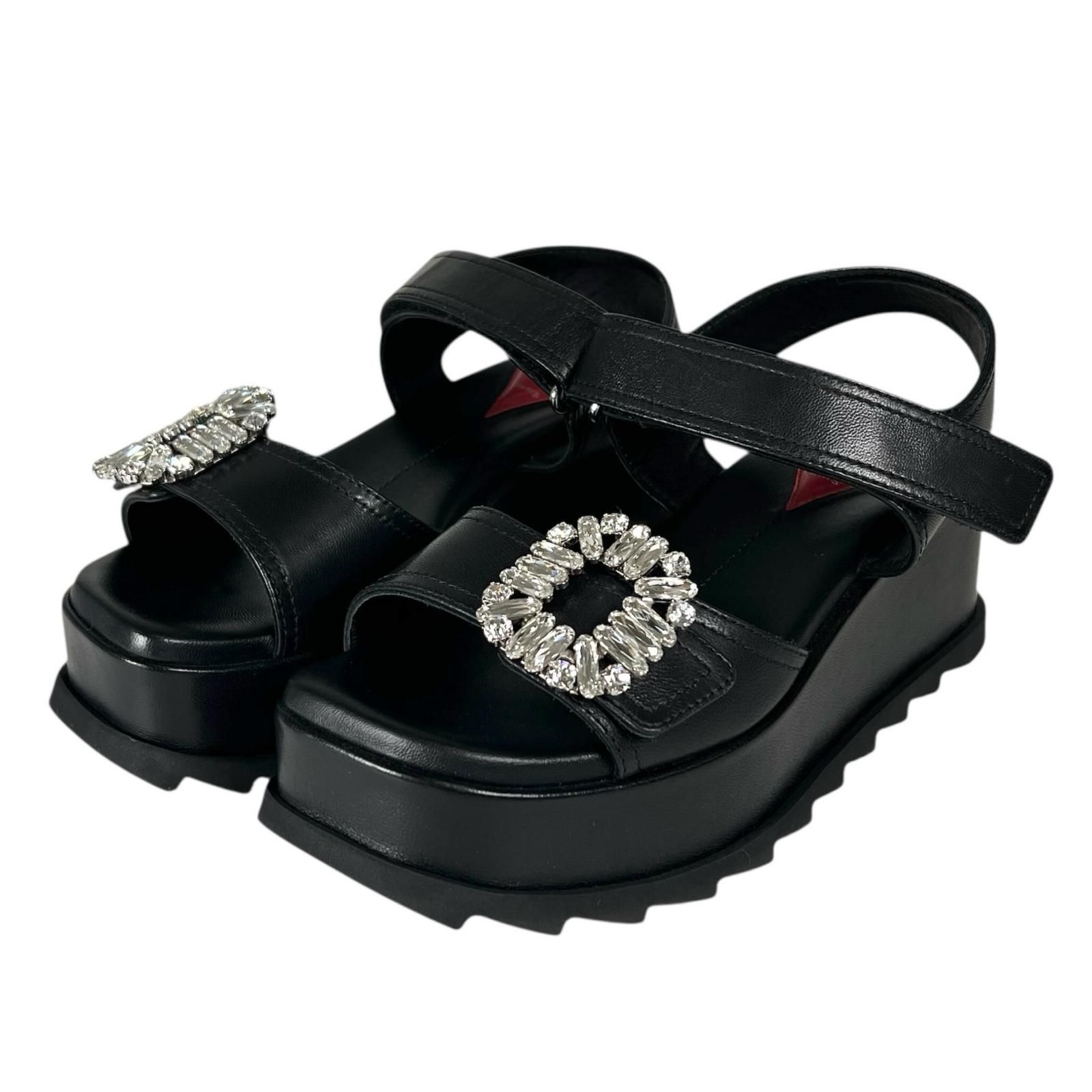 美品 Roger Vivier ロジェヴィヴィエ サンダル ブラック レディース 22 美品 Roger Vivier ロジェヴィヴィエ サンダル ブラック レディース 22