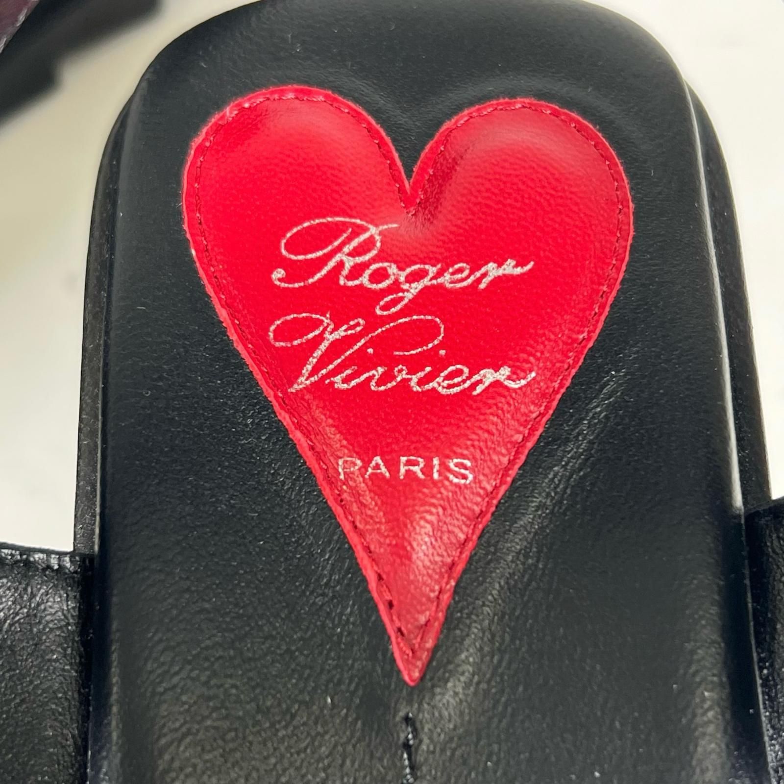 美品 Roger Vivier ロジェヴィヴィエ サンダル ブラック レディース 22