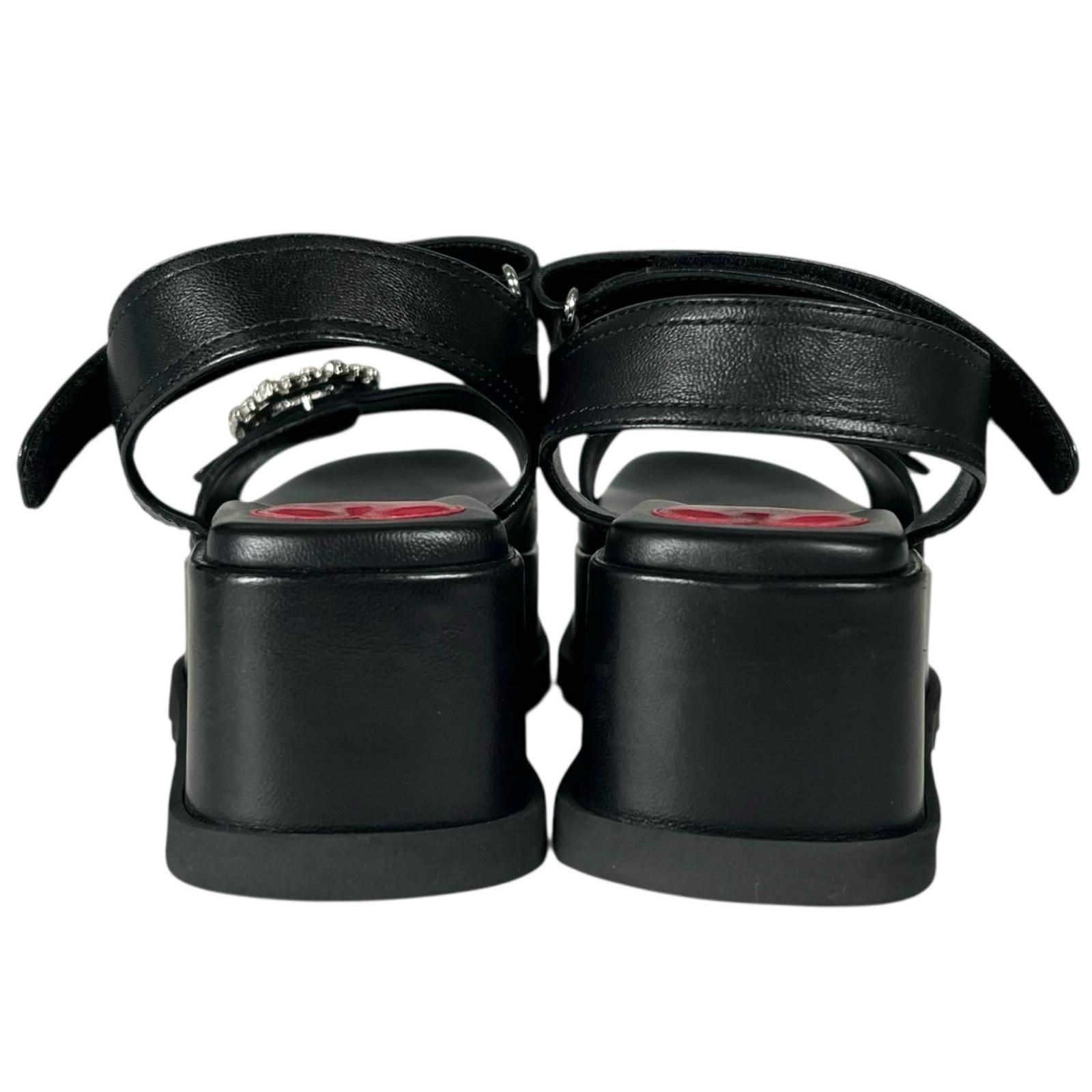 美品 Roger Vivier ロジェヴィヴィエ サンダル ブラック レディース 22 ラインストーン【古着】【中古】 美品 Roger Vivier ロジェヴィヴィエ サンダル ブラック レディース 22