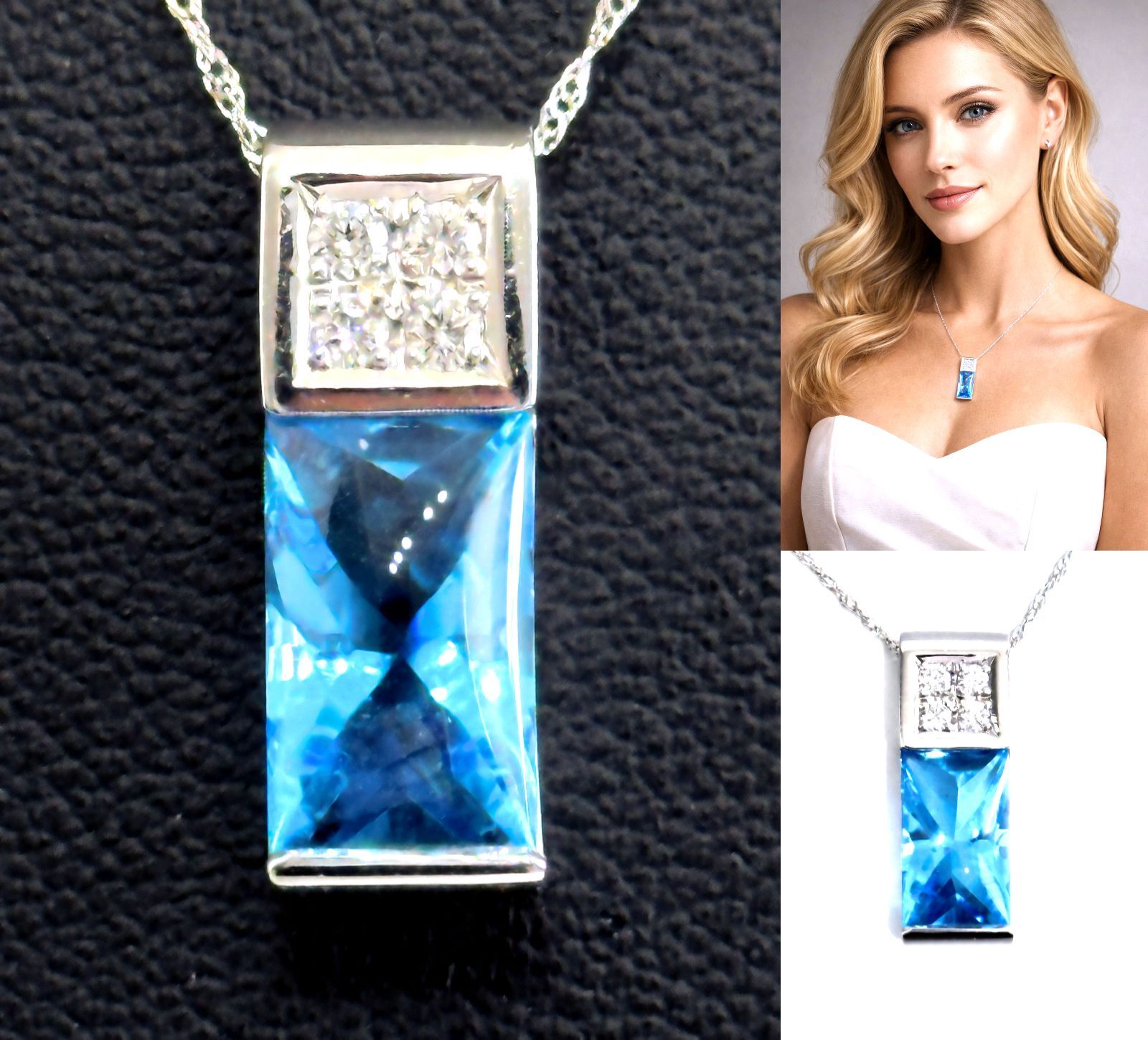 極美品 TASAKI タサキ 田崎 プラチナ ブルートパーズ ダイヤモンド