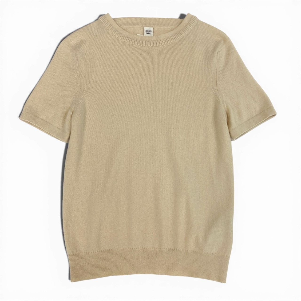 33a26 HERMES エルメス 半袖ニットセーター カシミヤニット トップス