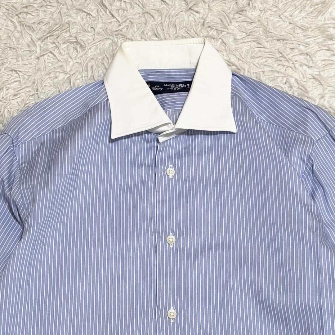 鎌倉シャツ 39-83 15 1/2-32 1/2 ブルー ストライプ - メルカリ