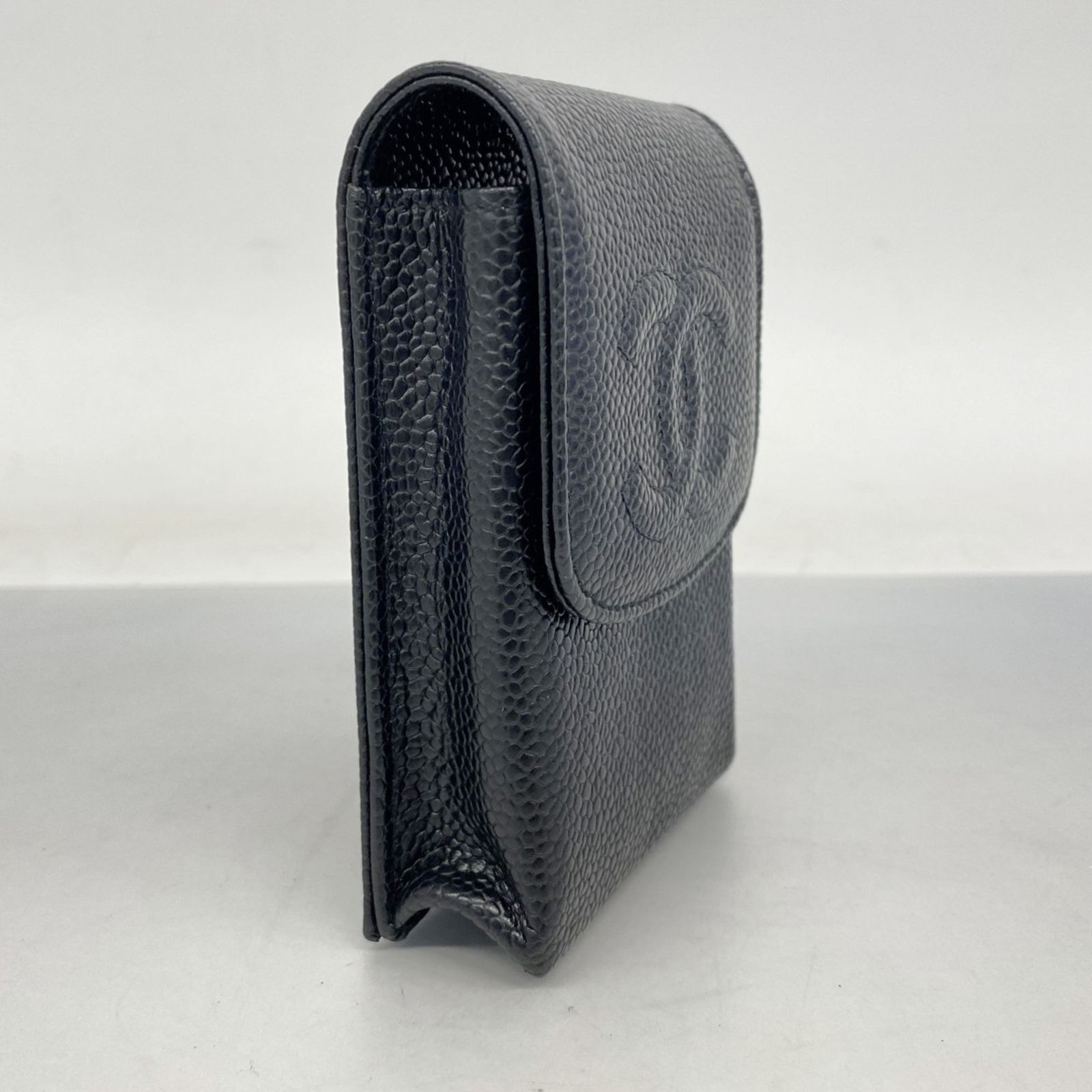 シャネル(Chanel) シャネル シガレットケース キャビアスキン ブラック