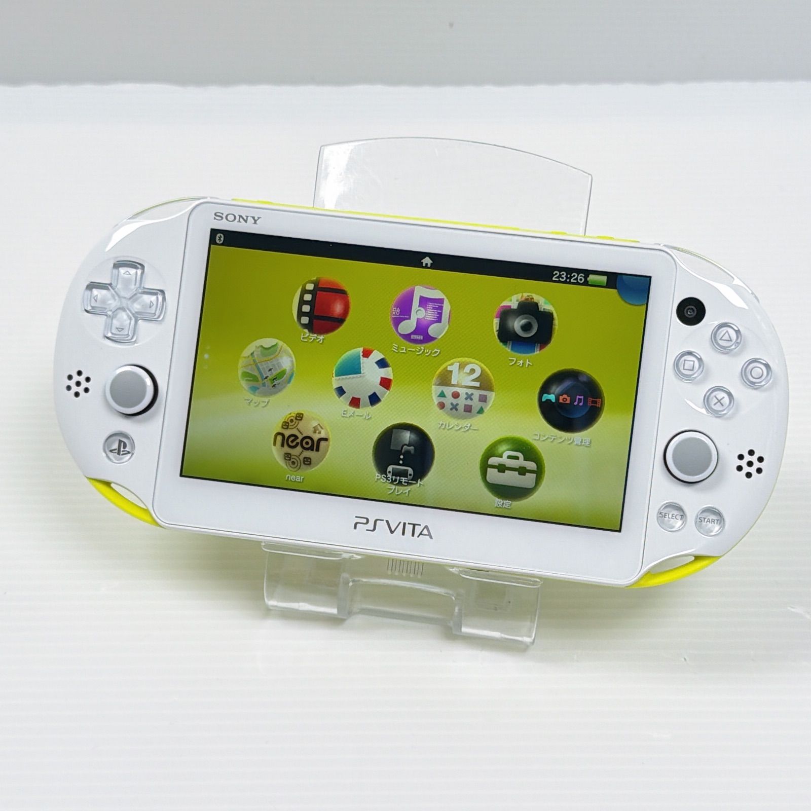 極美品 PSVITA PCH 2000 ライムグリーンホワイト 純正8GBメモリー