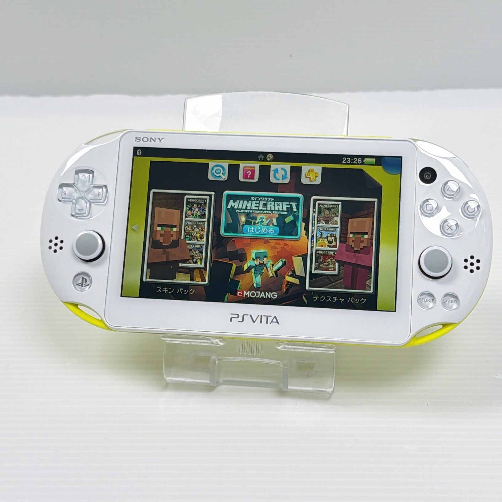 極美品 PSVITA PCH 2000 ライムグリーンホワイト 純正8GBメモリー