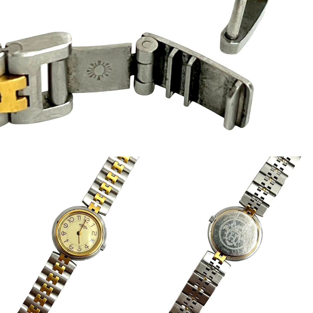 稼働品 極 美品 HERMES エルメス プロフィール ステンレススチール GP