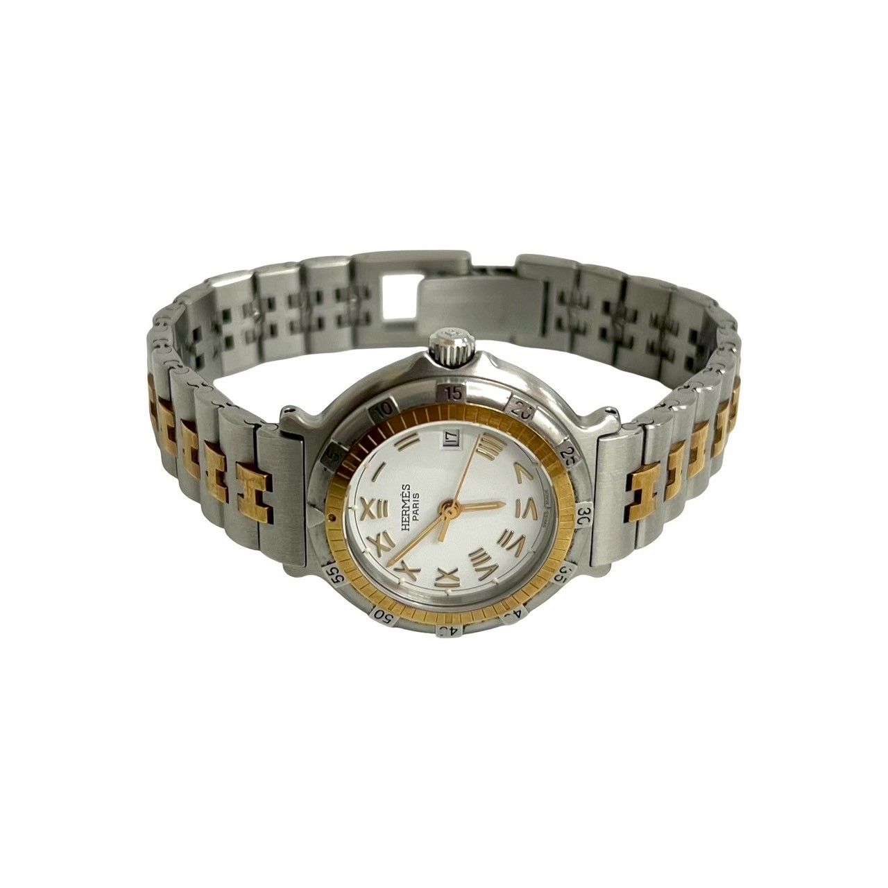 稼働品 極 美品 袋付き HERMES エルメス キャプテン ニモ ステンレス