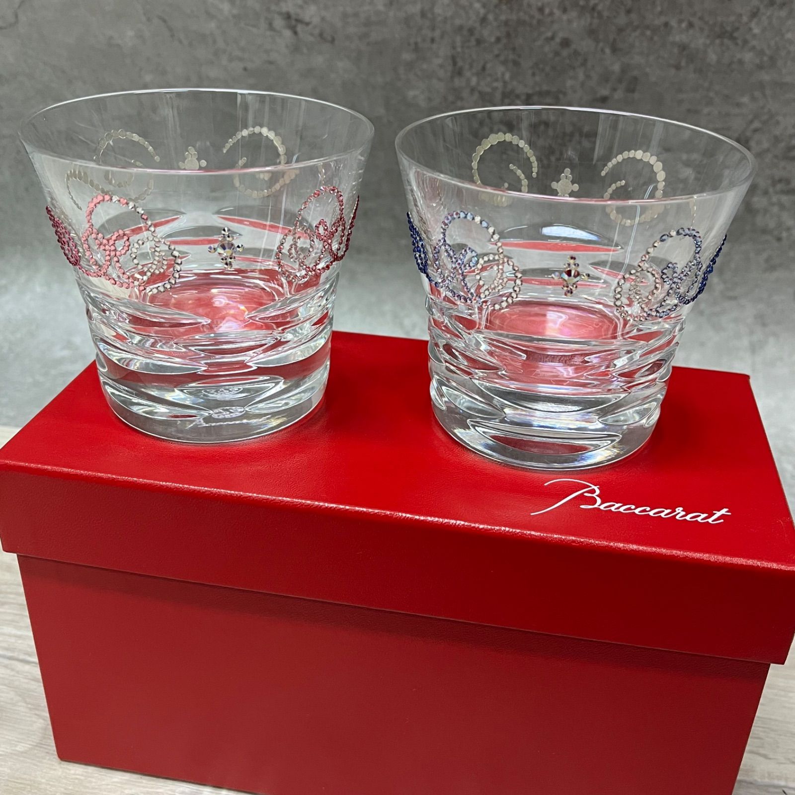 ☆未使用☆ バカラ グラス スワロスキー 未使用品 ペアグラス