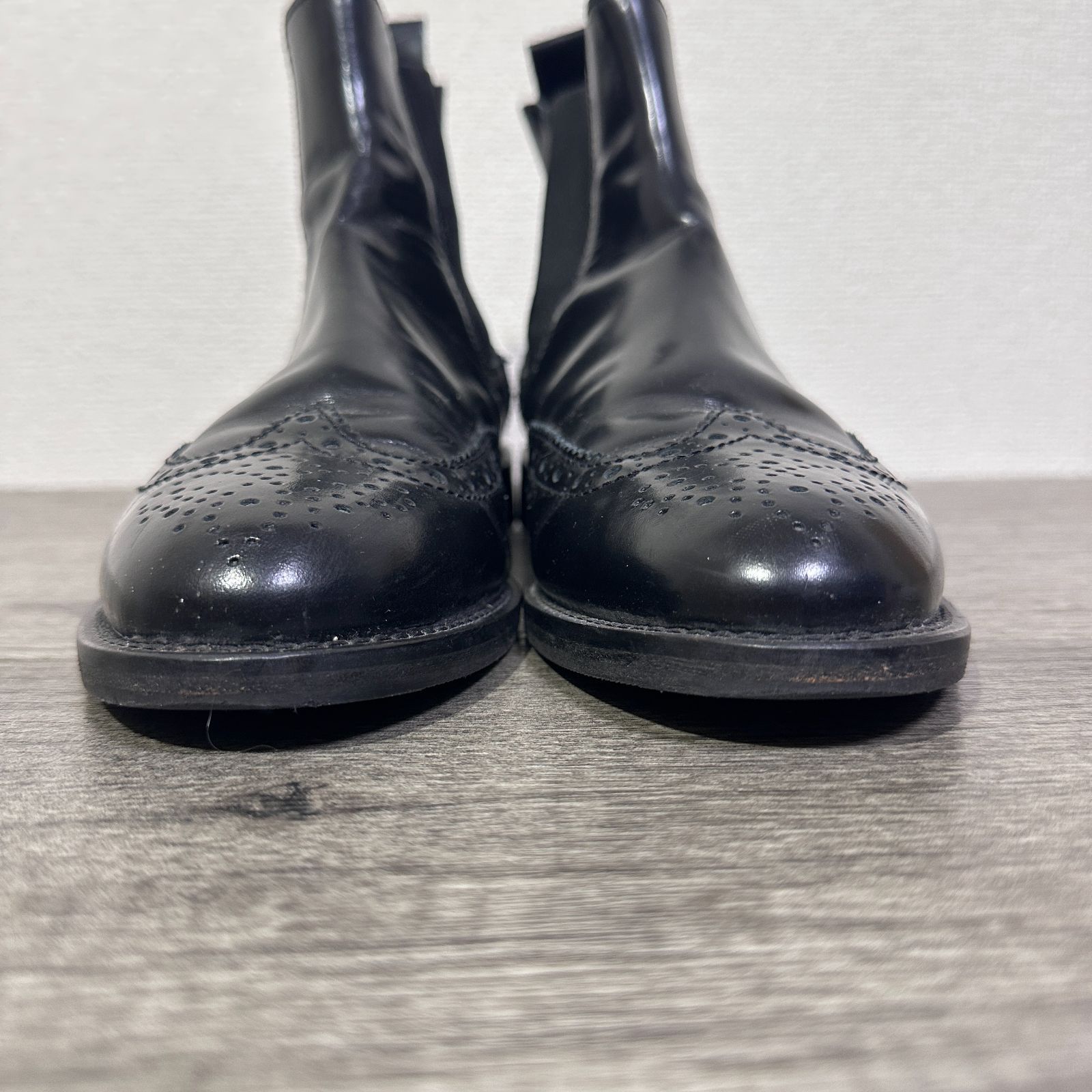 ディエゴベリーニ イタリア製 ウィングチップ チェルシーブーツ