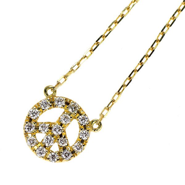 アーカー K18YG ダイヤモンド ペンダントネックレス 0.07ct ピース 