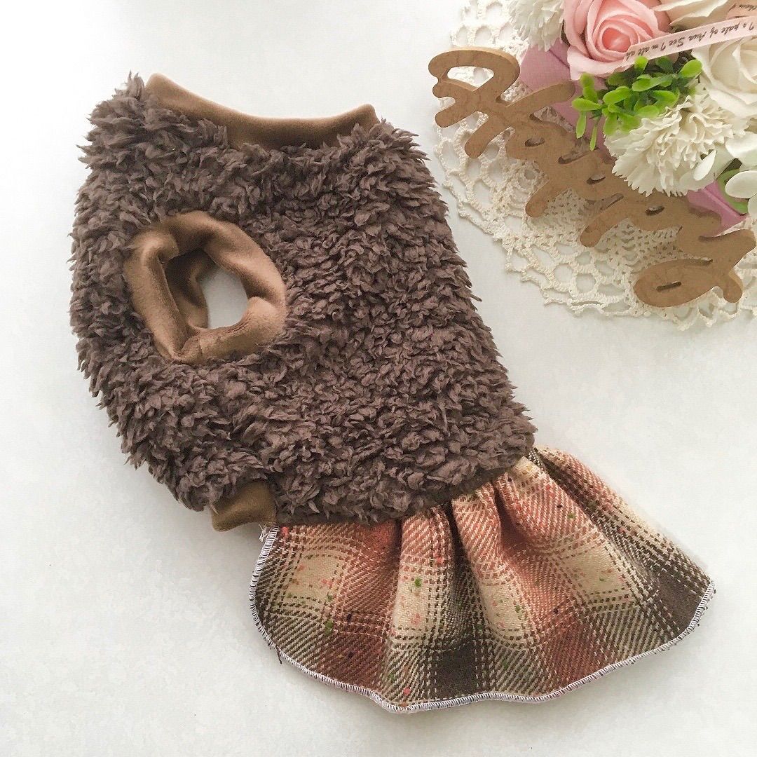 ハンドメイド犬服♡茶ボア♡オーダー - メルカリ