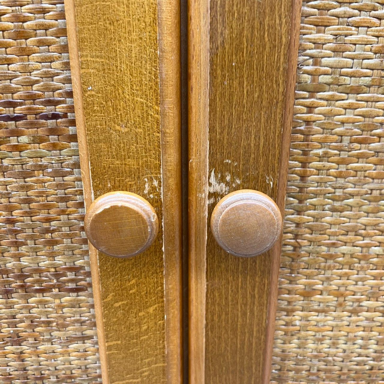 カリモク KARIMOKU テレビ台 ラタン 藤 キャビネット 下駄箱