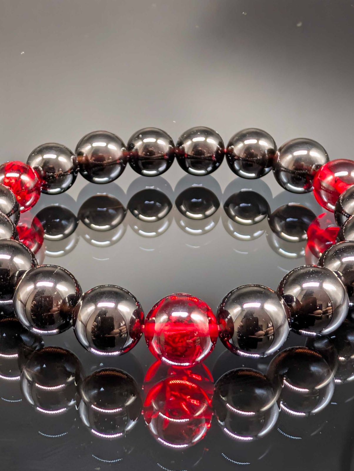 天然琥珀・金運・厄除け・健康】レッドアンバー(赤琥珀) モリオン 10mm