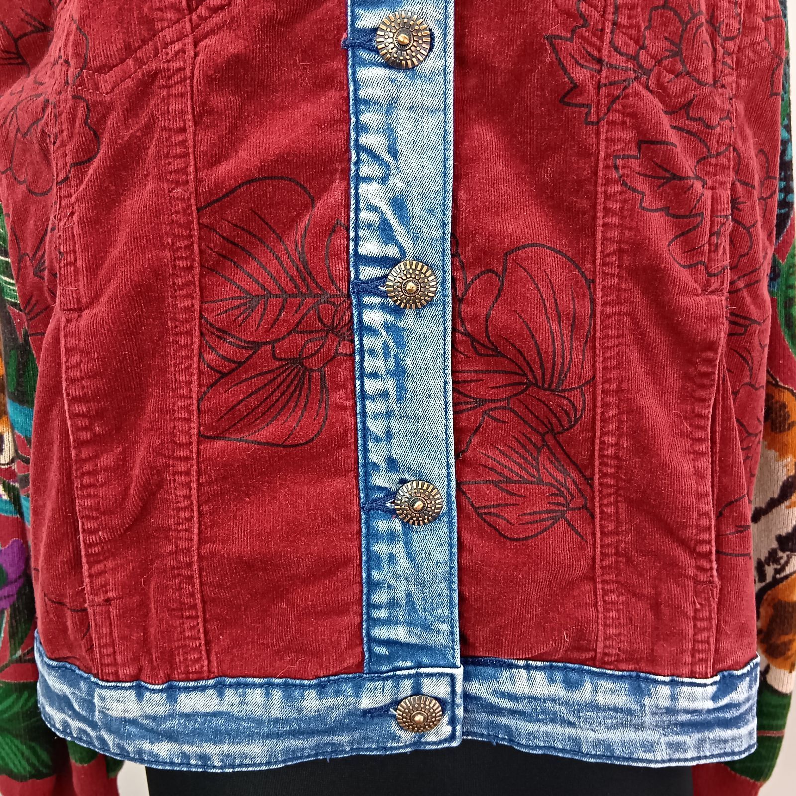 Desigual デシグアル ストレッチ コーデュロイ × 袖ニット × デニム