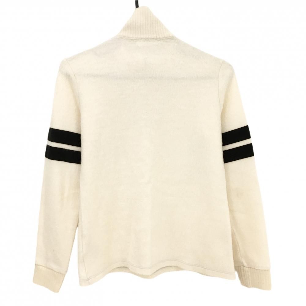 WAAC ゴルフウェア　アイボリー ニット ワック ハイネックセーター アイボリー×黒 起毛 ハーフジップ ウール混