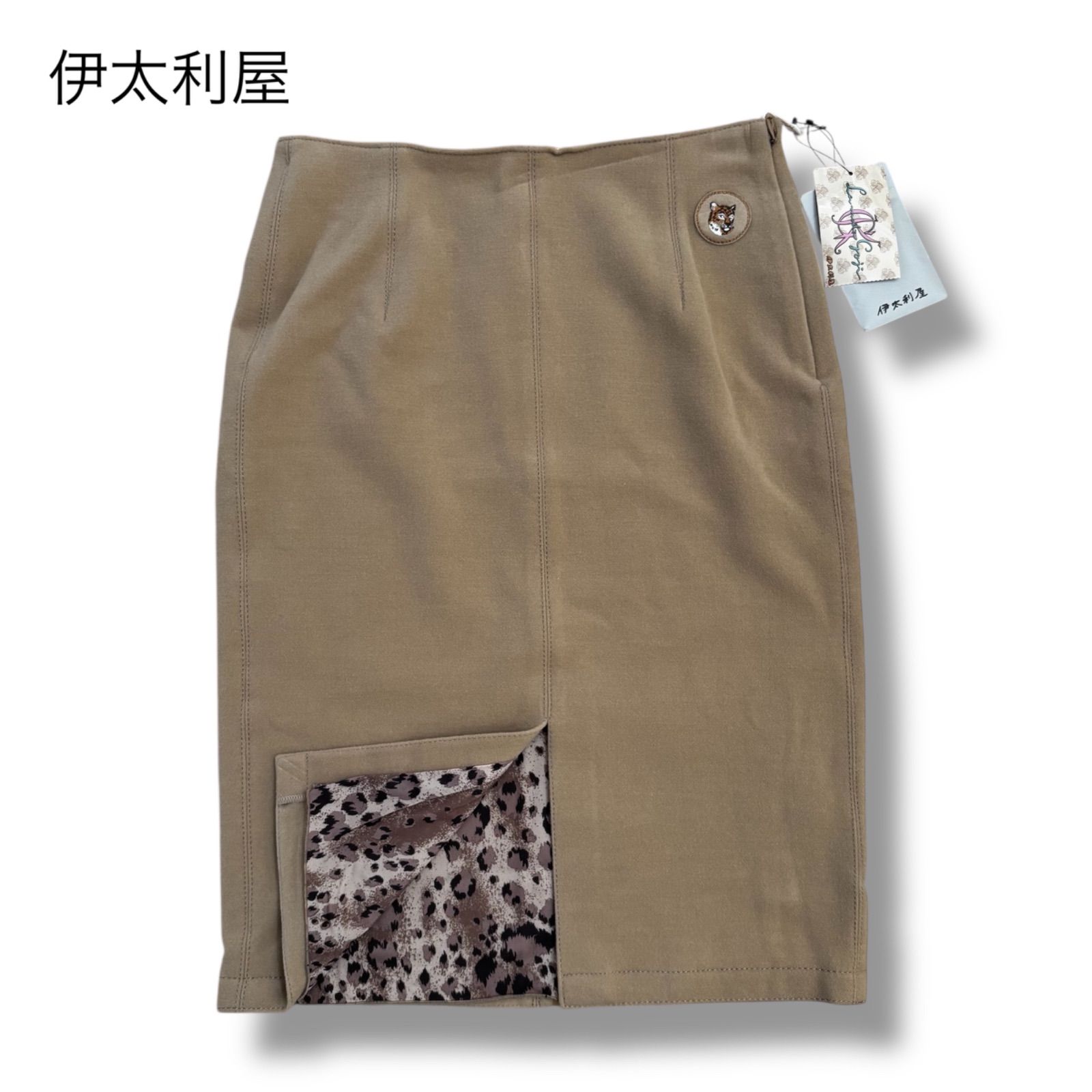 伊太利屋 サイズ9 レオパード 刺繍 カジュアル 綺麗めにも！美品 伊太利屋】新品 ヒョウ刺繍 裏地レオパード スカート 9 - メルカリ