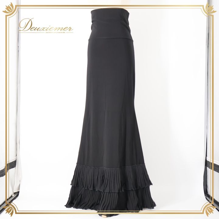 フラメンコ 衣装 ファルダ スカート ブラック系 黒 無地 シンプル ハイ