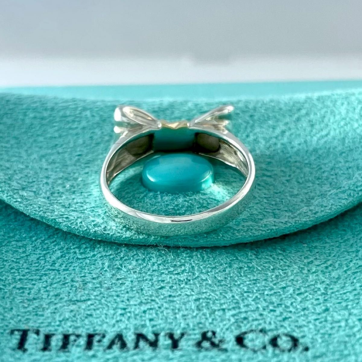 ティファニー 12.5号 リボン 925 750 コンビ リング P114fe - メルカリ